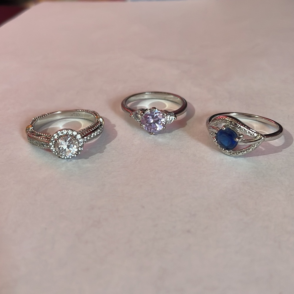 3 costume jewelry rings